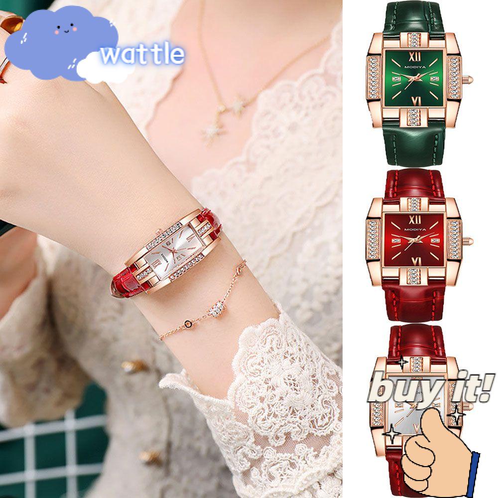 Áo Thun Nữ In Hình Động Vật Dễ Thương|Đồng Hồ Mặt Chữ Nhật Dây Da Thời Trang Cổ Điển