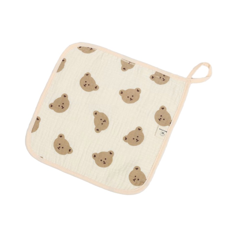 ✿ Yếm Ăn Vải Cotton Thấm Hút Mồ Hôi In Họa Tiết Dễ Thương Cho Bé