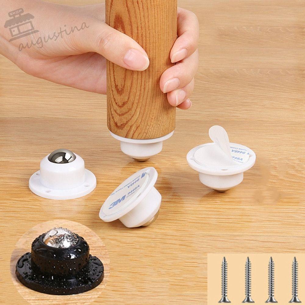 Bánh Xe Ròng Rọc Mini Màu Đen Tự Dính Thông Dụng Cho Đồ Nội Thất