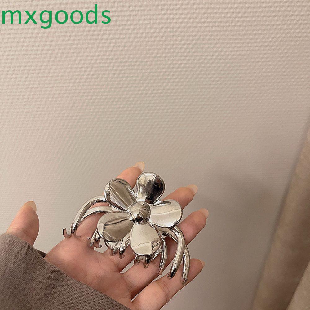 Kẹp Tóc Móng Vuốt Dành Cho Nữ MXGOODS|Kẹp Tóc Kim Loại Hình Cá Mập Đính Hoa Mùa Hè Cá Tính