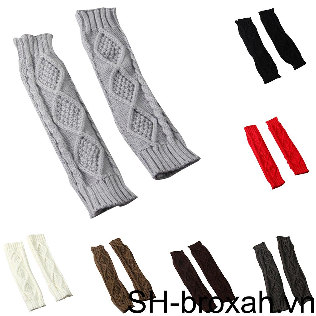 1 Đôi Găng Tay Dệt Kim Hở Ngón Giữ Ấm Mùa Đông