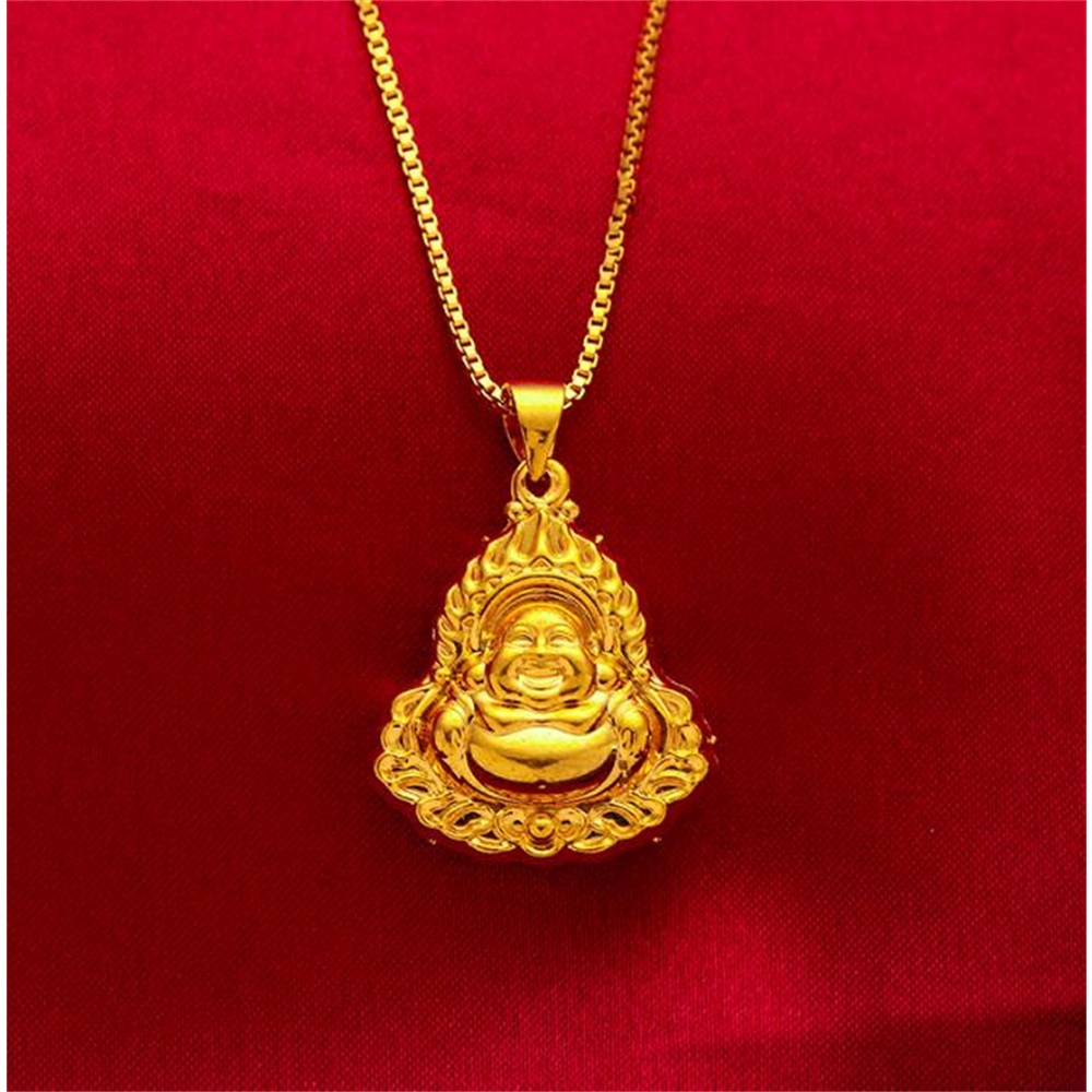 Dây Chuyền Mạ Vàng 24K Mặt Hình Phật Thời Trang Dành Cho Nữ