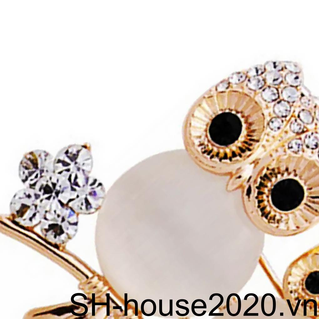 Ghim Cài Áo Hình Cú Mèo Đính Đá Nhân Tạo Thời Trang Cho Nữ