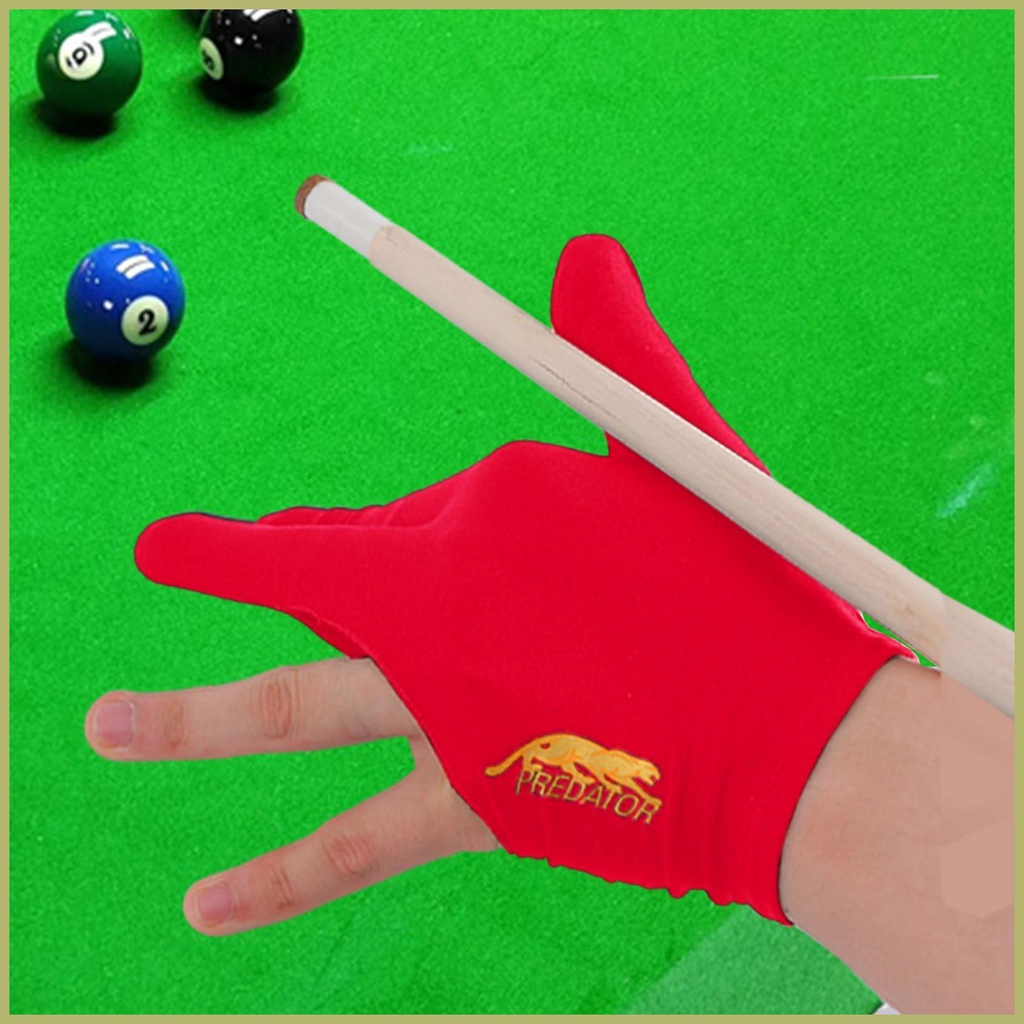 Set 2 Găng Tay Trái / Phải Chơi Bida Ba Ngón Chống Trượt Thoáng Khí Thêu Họa Tiết