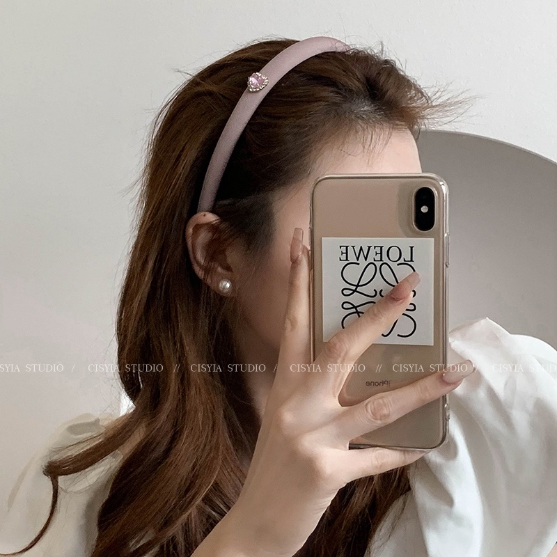 Băng Đô Cài Tóc Đính Đá Hình Trái Tim Cao Cấp Phong Cách Mới 2023