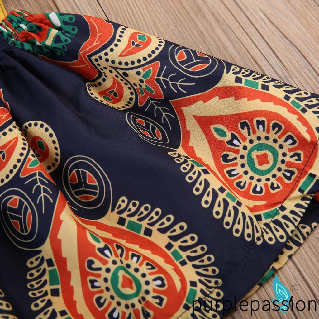 Đầm Công Chúa Dáng Chữ A Tay Bèo Họa Tiết Hoa Phong Cách Bohemian Thời Trang Mùa Hè Cho Bé Gái