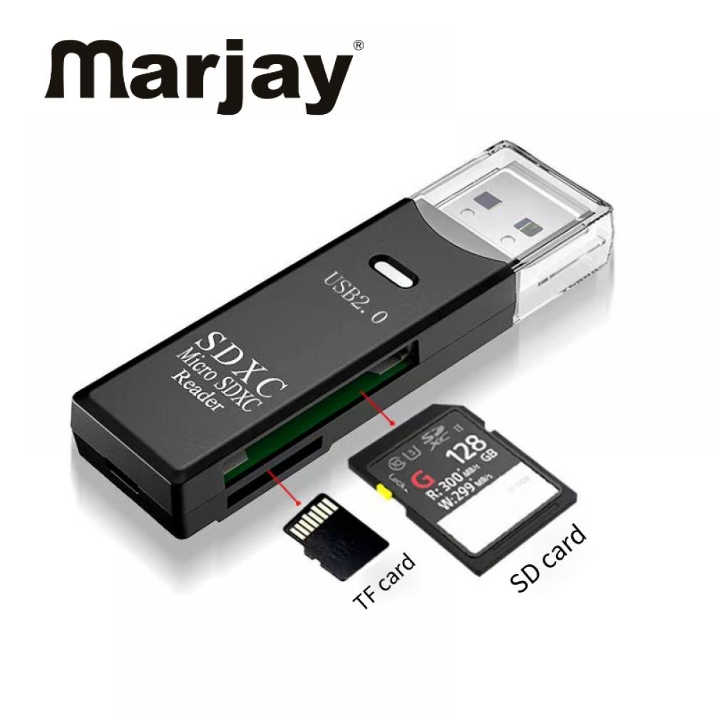 Đầu Đọc Thẻ Nhớ Marjay 2 Trong 1 USB 3.0 Hỗ Trợ Thẻ SD TF Cho Điện Thoại / laptop