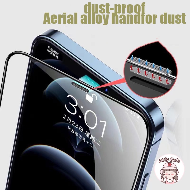 Ốp Điện Thoại Kính Cường Lực Trong Suốt Dạng Lưới Kim Loại Chống Bụi Cho Iphone 11 7Plus 14 13 12 11 Pro Max X XS 7Plus