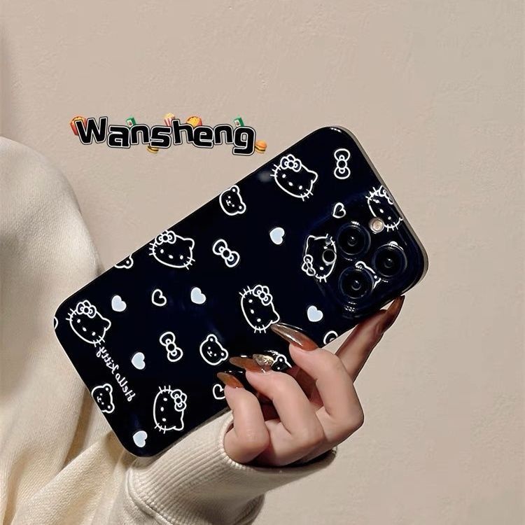✅Ốp Điện Thoại Họa Tiết Hello Kitty Lấp Lánh Dễ Thương Chống Sốc Cho Iphone 11iPhone14promax 12 C91F 13