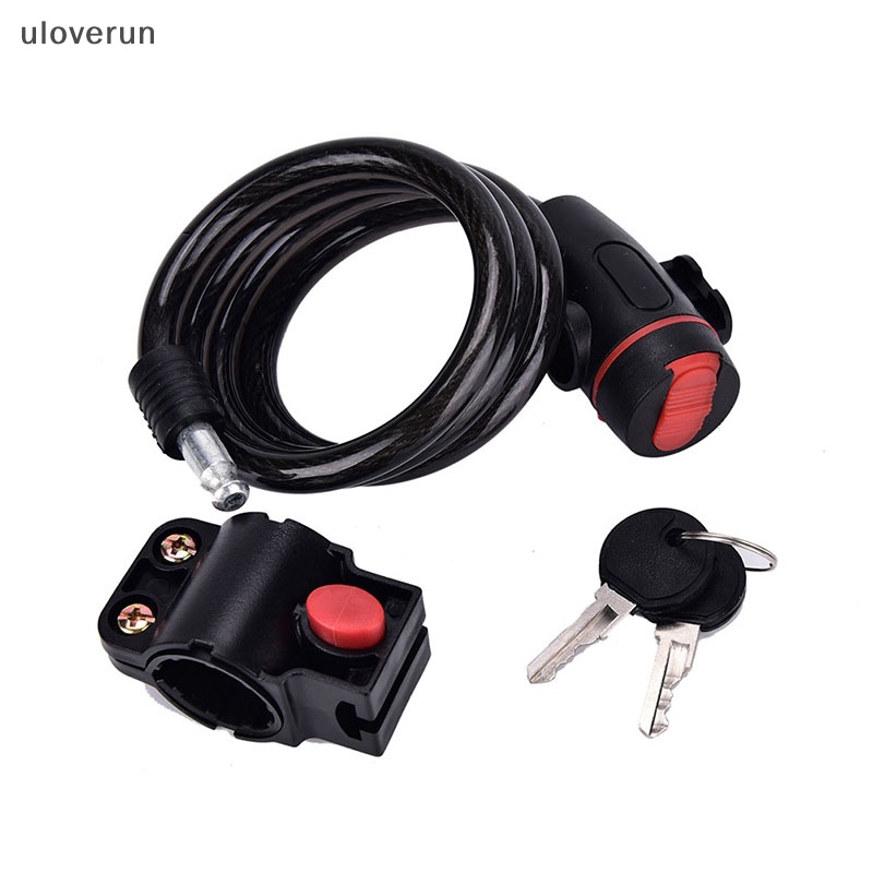 Uloverun 1 Dây Khóa Xe Đạp Xoắn Ốc Dài 90cm Bằng Thép + 2 Chìa Khóa vn
