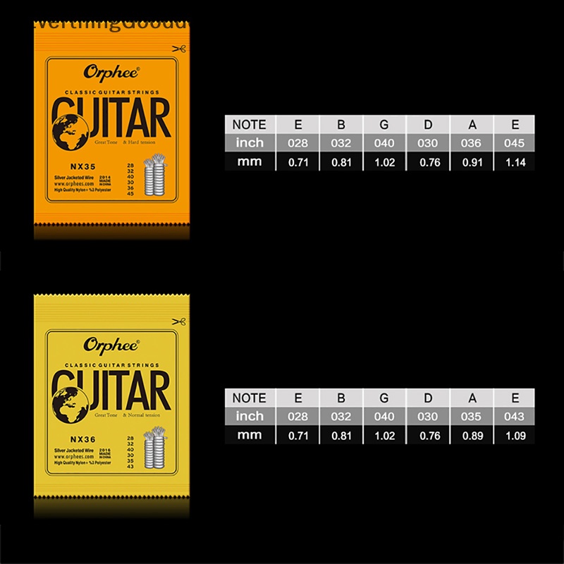 Everthinggooddown 1 Bộ Dây Đàn Guitar Cổ Điển Bằng Nylon Và Dây Mạ Bạc NX Series vn