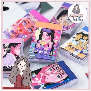 Cuốn 50 tờ stickers 4x6cm không trùng mẫu chủ đề cô gái cá tính