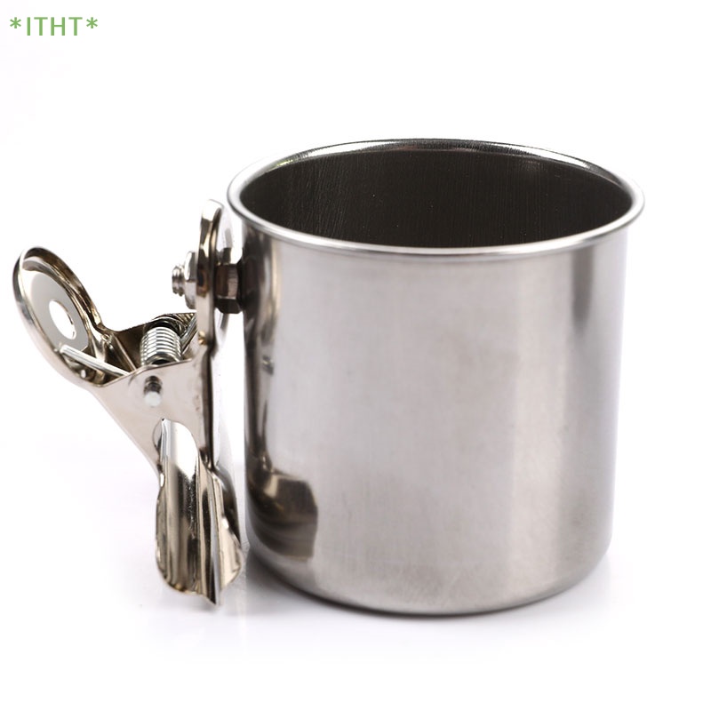 Tô Đựng Thức Ăn Nước Uống Hình Tròn Bằng Thép Không Gỉ Dành Cho Chim Vẹt Mới