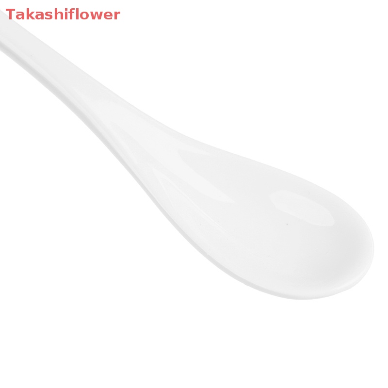Muỗng Cà Phê / Trà / Món Tráng Miệng Bằng Sứ Tay Cầm Dài Màu Trắng