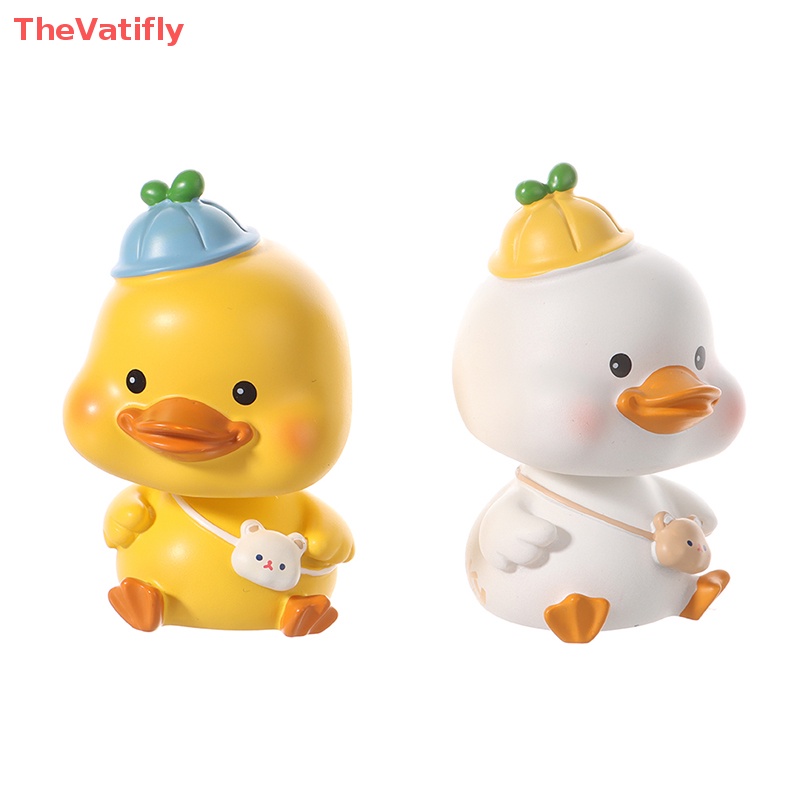 [Thevalifly] Búp Bê Resin Hình Chú Vịt Lắc Đầu Dễ Thương Trang Trí Xe Hơi