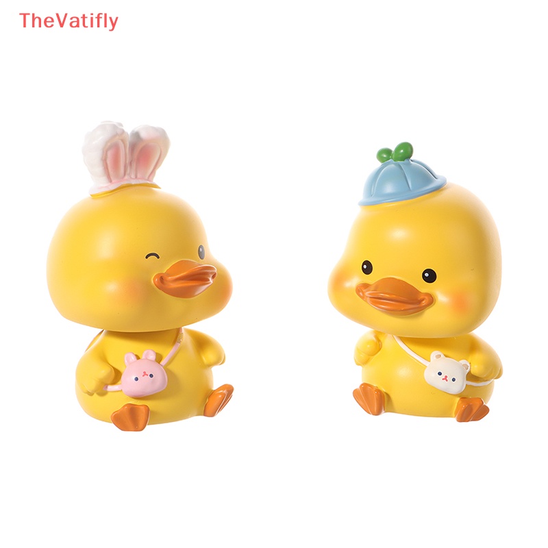 [Thevalifly] Búp Bê Resin Hình Chú Vịt Lắc Đầu Dễ Thương Trang Trí Xe Hơi