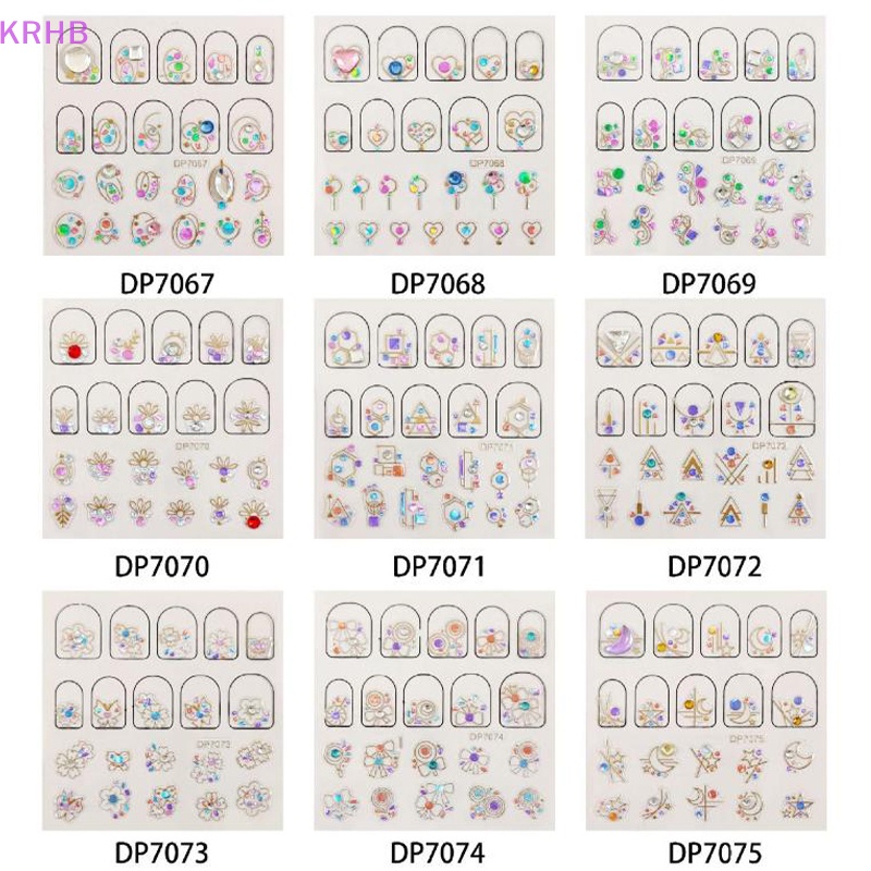 Miếng Dán Trang Trí Móng Tay 3D Đính Đá Xinh Xắn Mới
