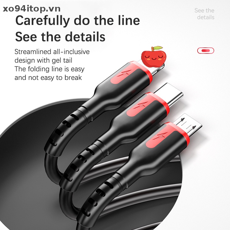 Cáp Sạc Nhanh XOITOP USB 3 Trong 1 Chất Lượng Cao Có Thể Thu Gọn Cho Điện Thoại Android