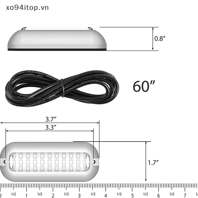 Đèn Led IP68 27 Bóng 12V Bằng Thép Không Gỉ Chống Nước Cho Tàu Thuyền