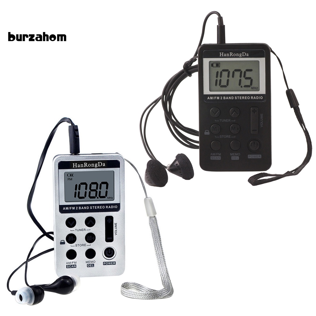 Radio Kỹ Thuật Số Băng Tần Kép Bur HRD-103 Màn Hình LCD 1.5 Inch Mini Di Động Có Thể Sạc Lại Cho Mọi Lứa Tuổi
