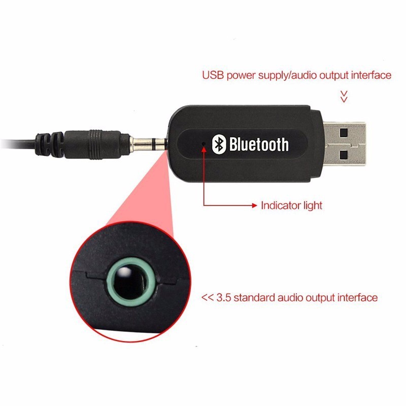 Usb Nhận Tín Hiệu Bluetooth A2DP Giắc Cắm 3.5mm Cho Điện Thoại Android IOS