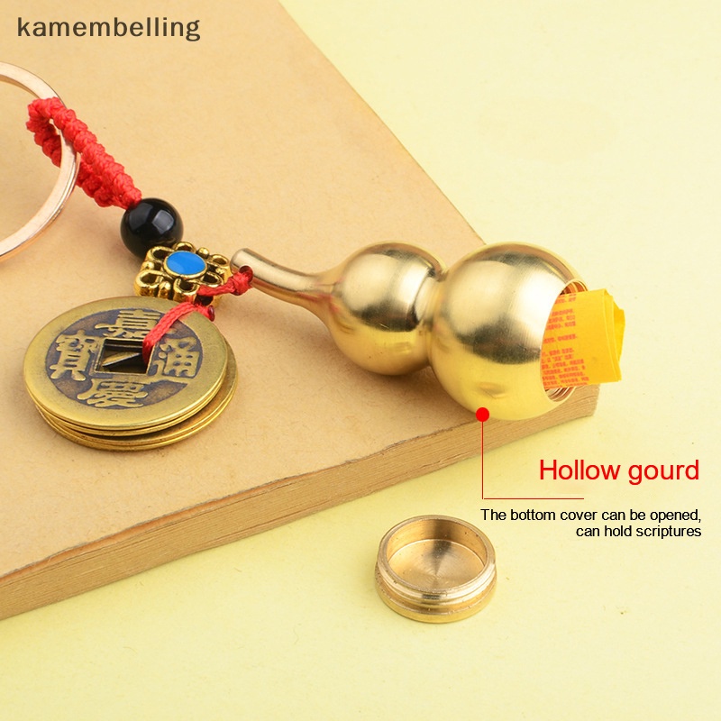 Kamembelling Móc Khóa Xe Hơi / Túi Xách / Móc Khóa Bằng Đồng Họa Tiết Năm Hoàng Đế Tiền May Mắ