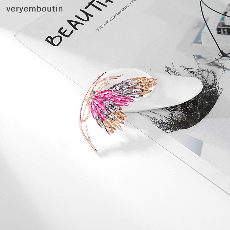 Ghim Cài Áo Hình Bướm Đính Pha Lê Màu Gradient Phong Cách Pháp Thanh Lịch Cao Cấp