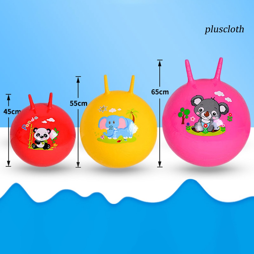 &lt; Plus &gt; Bóng Bơm Hơi Tập Gym Tăng Chiều Cao Bằng PVC Dày Dặn Chống Nổ Họa Tiết Hoạt Hình Có Tay Cầm Và Mắt