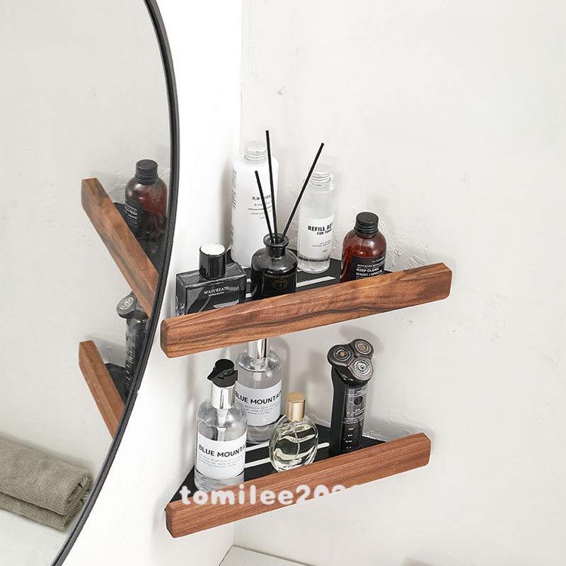 Giá Gỗ Treo Tường Hình Tam Giác Tiện Dụng Cho Phòng Tắm