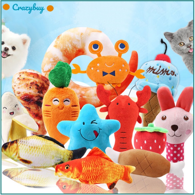 Cr Thú Nhồi Bông Nhiều Màu Sắc Phát Ra Âm Thanh Chống Cắn Làm Sạch Răng Cho Thú Cưng