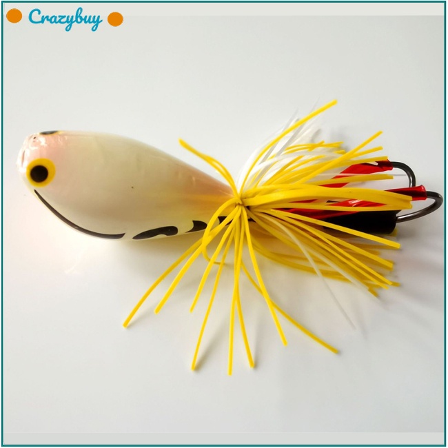 Cr Mồi Câu Cá Giả Hình Ếch Có Móc Kép Tiện Dụng