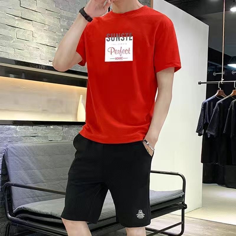 Bộ Đồ Thể Thao Áo Thun Tay Ngắn Kiểu Hàn Quốc Thời Trang Mùa Hè Cho Nam