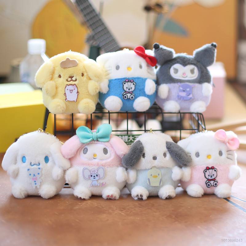 SANRIO Túi Đựng Tiền Xu Hình Thỏ Nhồi Bông Kuromi Melody Cinnamoroll Pachacco Dễ Thương Cho Bé Gái