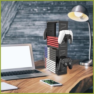 Host Disc Double-layer Storage Box Stand Game Disk Tower Vertical Stand Can Store 24 Game Discs for PS4 PS5 Switch Console Accessories