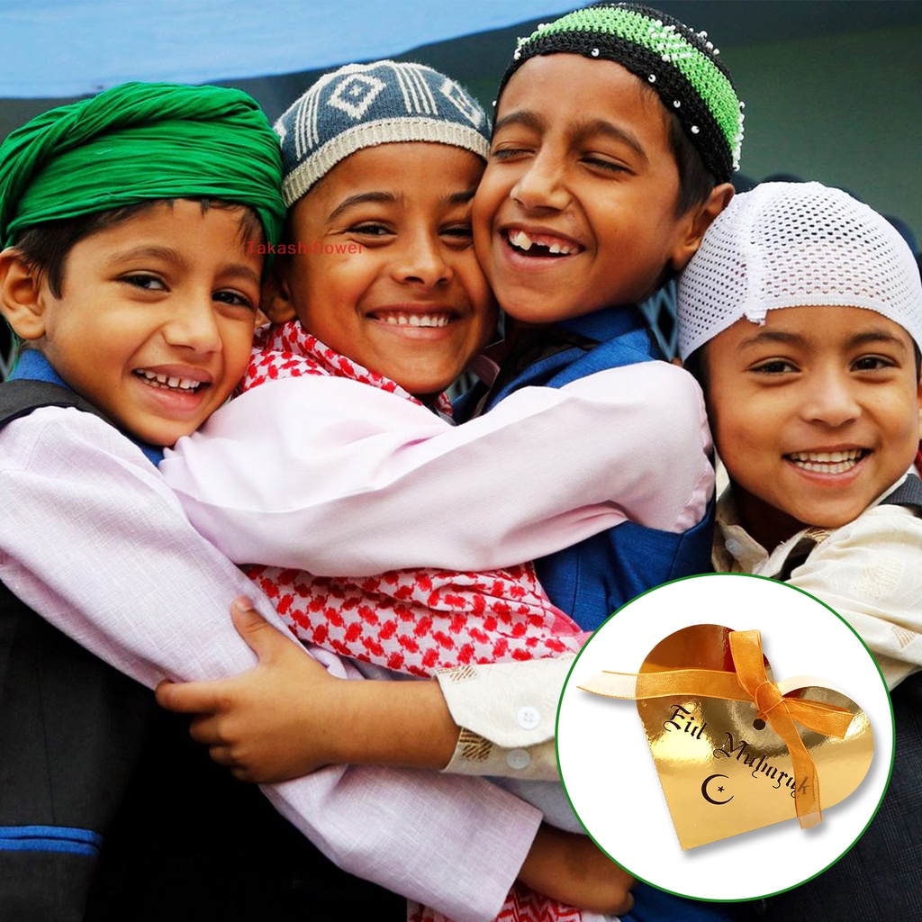 Hộp Giấy Đựng Kẹo In Họa Tiết Eid Mubarak Kiểu Hồi Giáo Dùng Làm Quà Tặng