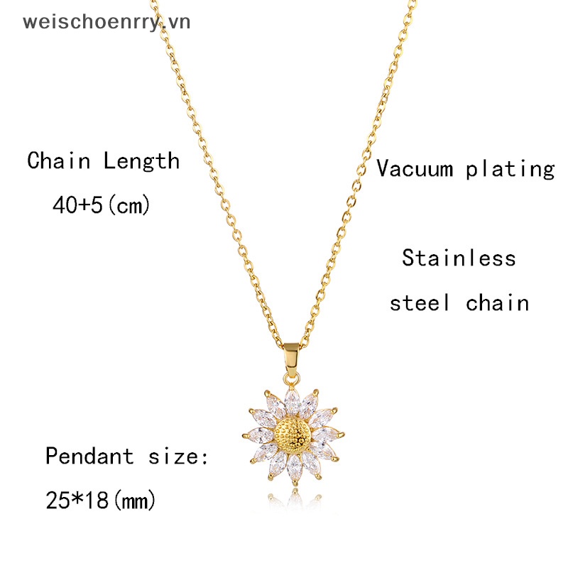 Vòng Cổ Choker Mặt Hình Hoa Hướng Dương Lông Vũ Đính Pha Lê Lấp Lánh Thời Trang Cho Nữ