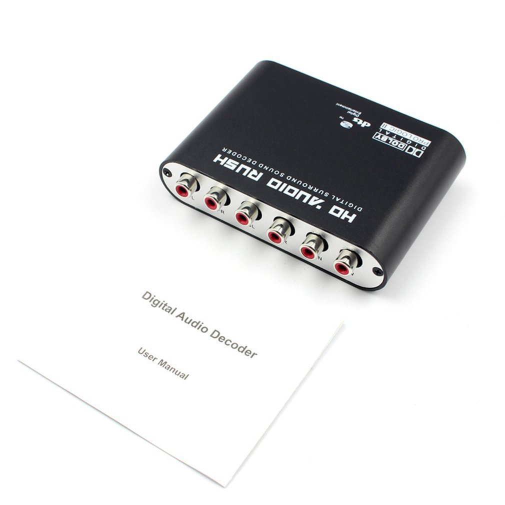 Digital 5.1 Audio Decoder Dts/Ac-3 Optical To 5.1-Channel Rcaog Converter Sound Adapter Amplifier [Q/11]