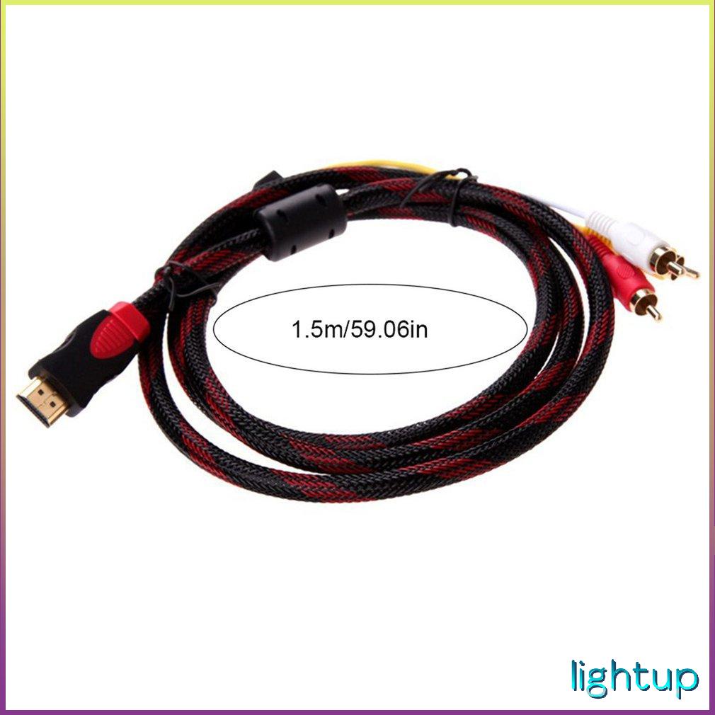 Được Thiết Kế Tinh Tế Bền Hdmi Tương Thích Nam Đến 3 Rca Video Âm Thanh Av Thành Phần Bộ Chuyển Đổi Cáp Hdtv 1080