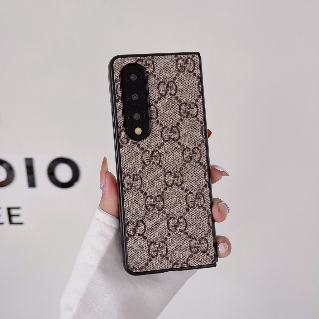 Ốp Điện Thoại Da PU Dạng Gập Phong Cách vintage Sang Trọng Cho Samsung Galaxy Z Fold 1 2 3 Z Fold 4 5G Z Fold3