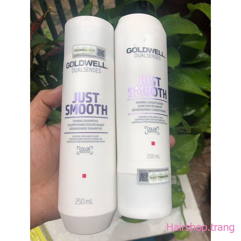 CẶP DẦU GỘI XẢ CHO TÓC KHÔ XƠ GOLDWELL JUST SMOOTH 250ML VÀ 200ML