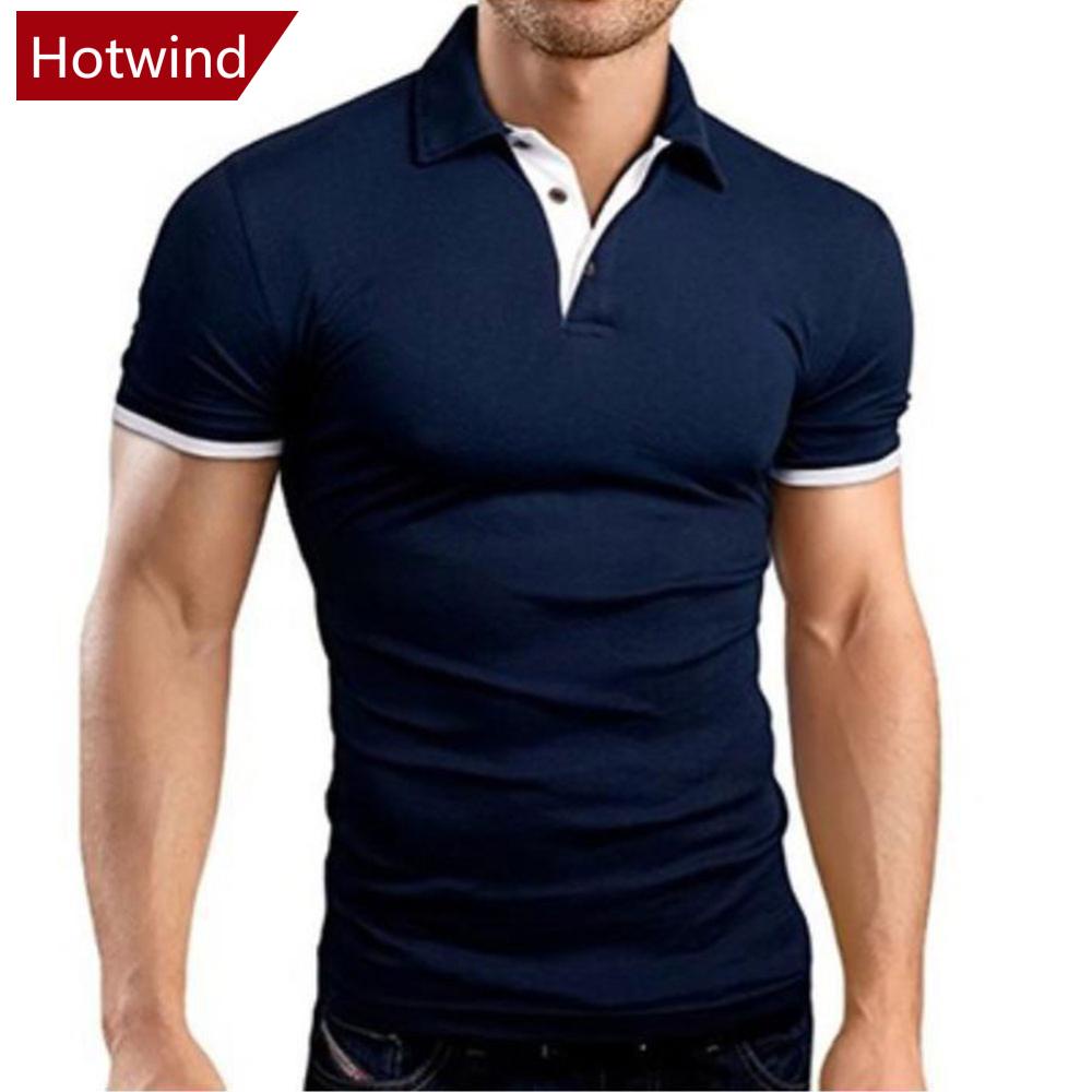 Áo polo Sợi Polyester Phối Màu Tương Phản Thời Trang Mùa Hè Đơn Giản Cho Nam Size S-3XL F8H8