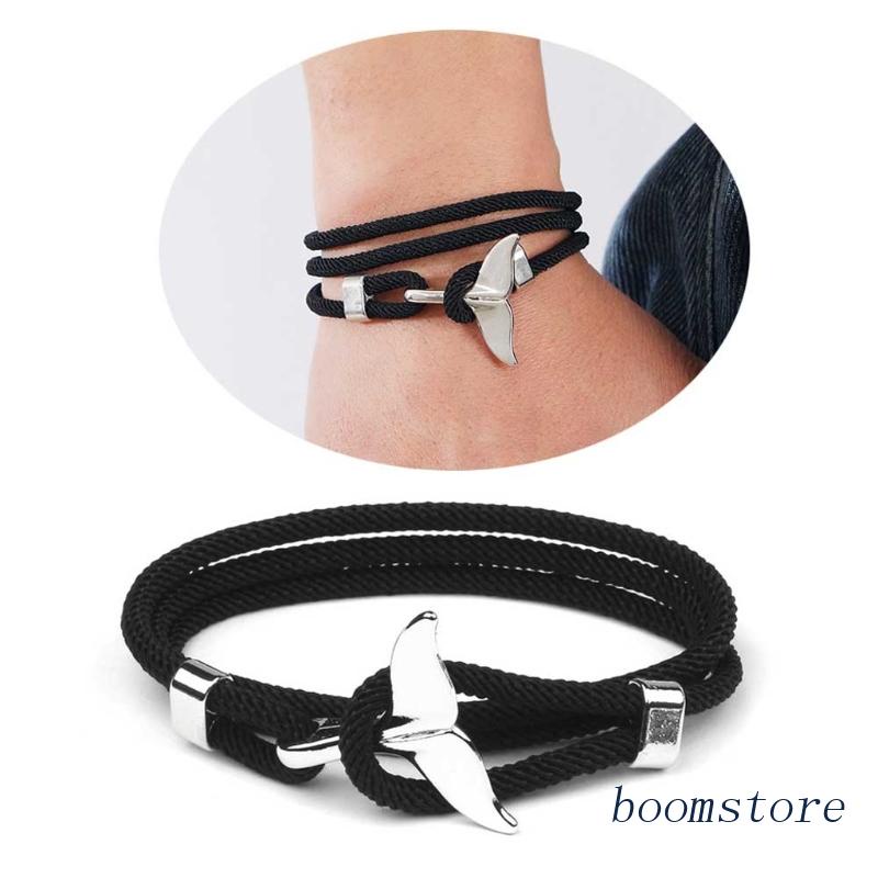Boom Vòng Tay Dây Nylon Đen Có Thể Điều Chỉnh Dành Cho Tuổi Teen Unisex Je