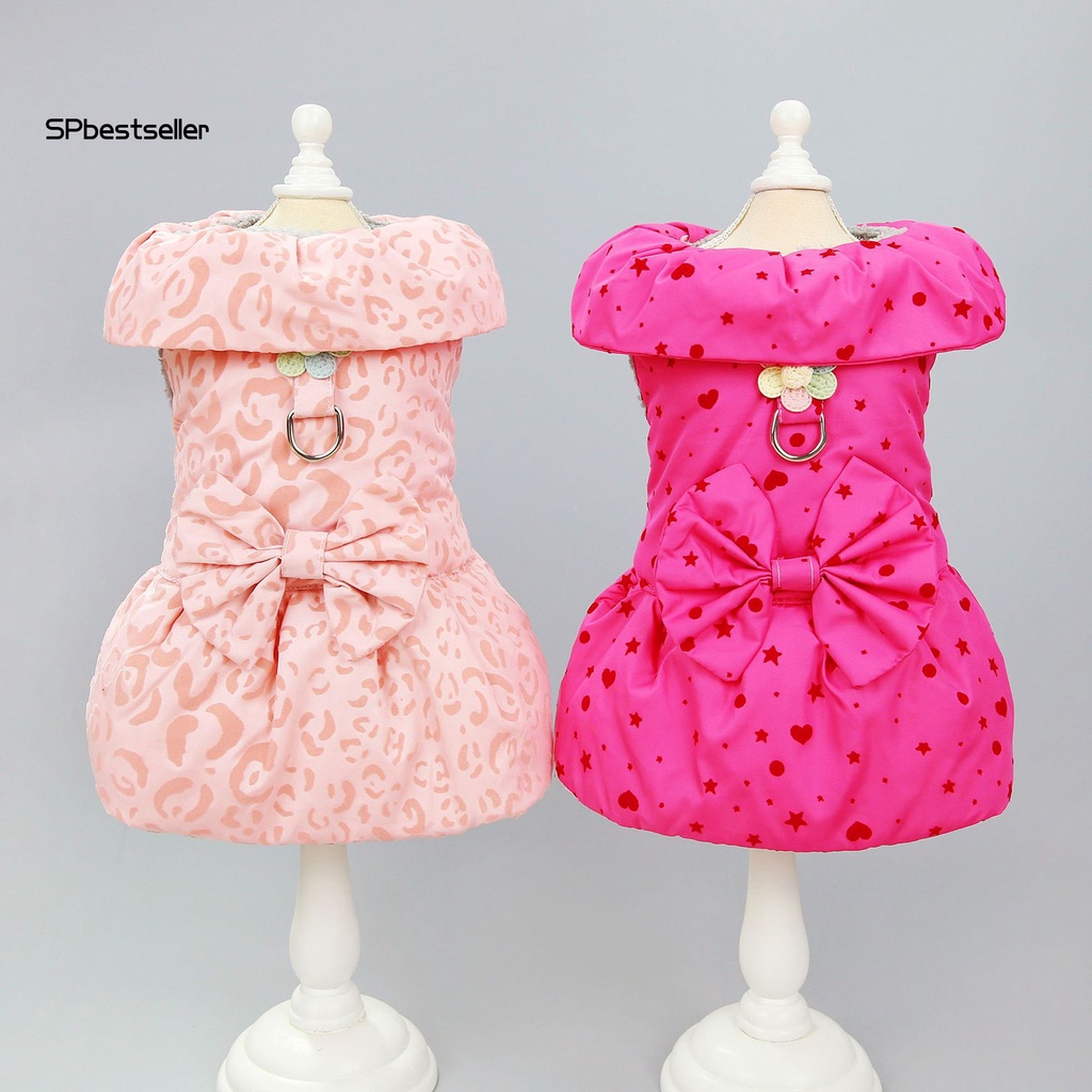 Đầm Công Chúa In Họa Tiết Thời Trang Có Vòng Nhẫn Mềm Mại Co Giãn Thoải Mái Giữ Ấm Mùa Thu Ngọt Ngào Cho Cún Cưng Spbestsell