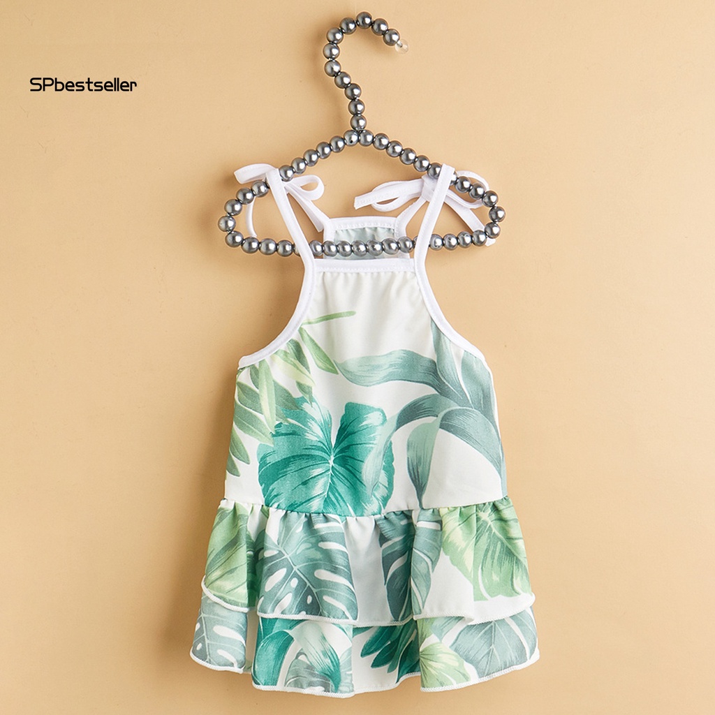 Đầm Dây Mềm Mại Thoải Mái In Họa Tiết Lá Cọ SPbestsellkr Có Thể Điều Chỉnh Cho Thú Cưng