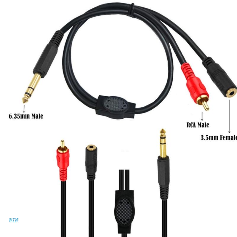 Dây Cáp Vỏ Kim Loại Từ Đầu Cắm 1 / 4 &quot;Sang Ổ Cắm RCA + 1 / 8&quot; Siêu Bền Tiện Dụng