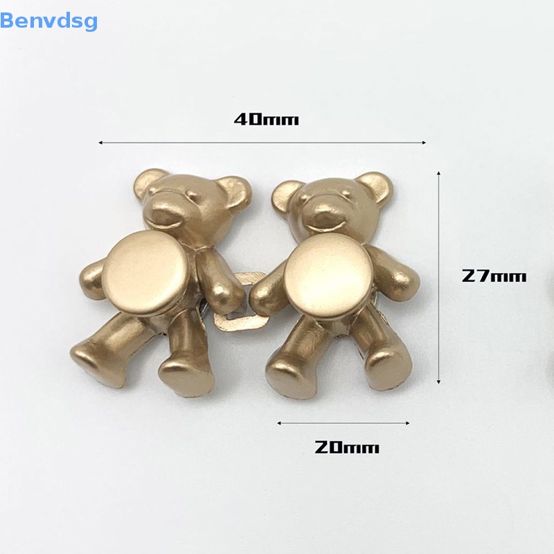 Benvdsg > Set 2 Nút Kim Loại Hình Gấu May Quần Jean Có Thể Tháo Rời Không Cần Nút Phù Hợp Với Eo