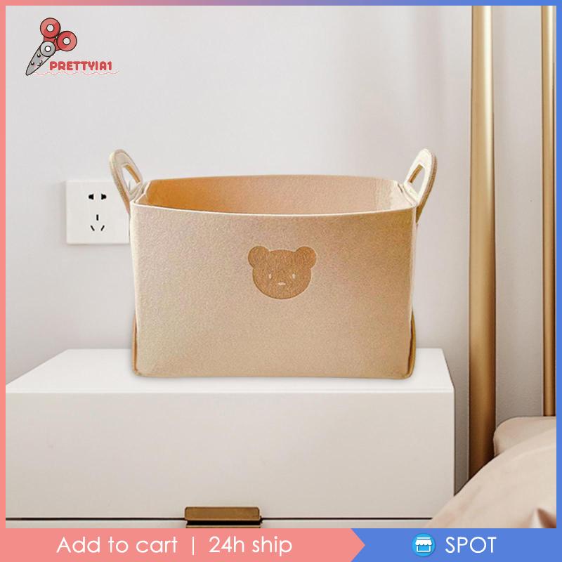 [Prettyia1] Hộp Vải Nỉ Hình Chữ Nhật Đựng Đồ Chơi / Sách / Tai Nghe Cho Bé