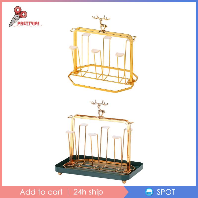 Giá Đỡ Cốc 6 Ngăn Bằng Kim Loại Sang Trọng Tiện Dụng Cho Nhà Bếp / Văn Phòng Prettyia1