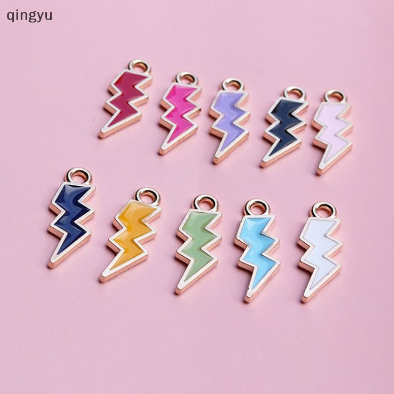 Set 10 Hạt Xỏ Lỗ Hình Tia Chớp Tráng Men Dùng Để Làm Trang Sức DIY