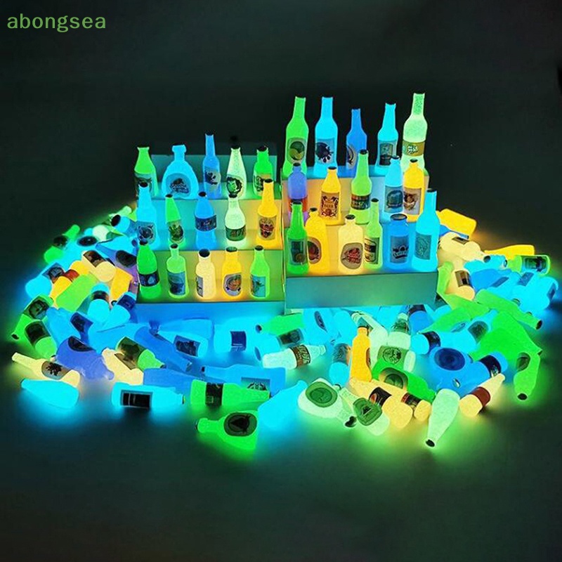 Abongsea Set 3 Mô Hình Đồ Chơi Chai Rượu Mini Bằng Nhựa Resin Phát Sáng Trong Đêm Trang Trí Điện Thoại